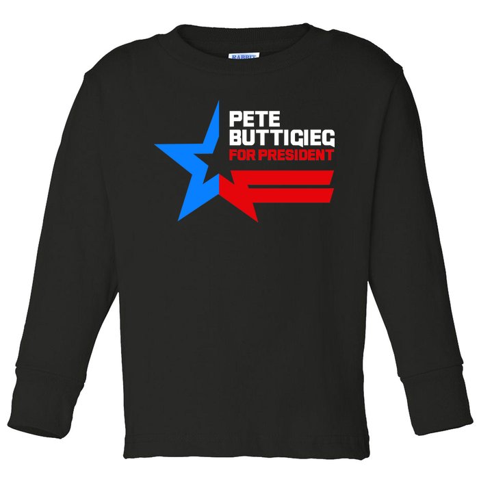 Pete Buttigieg Presidential Star Toddler Long Sleeve Shirt