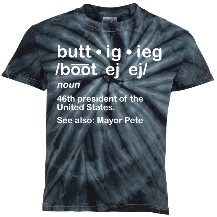 Pete Buttigieg Pronunciation Definition Kids Tie-Dye T-Shirt