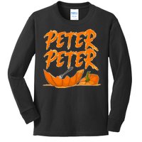 Peter Peter Pumpkin Eater- Pumpkin Face Kids Long Sleeve Shirt