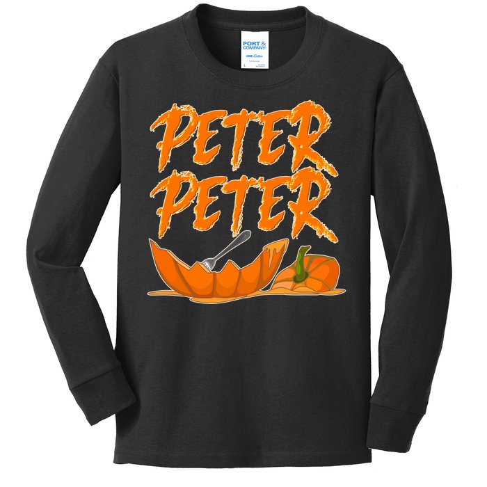 Peter Peter Pumpkin Eater- Pumpkin Face Kids Long Sleeve Shirt