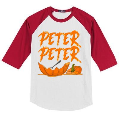 Peter Peter Pumpkin Eater- Pumpkin Face Kids Colorblock Raglan Jersey