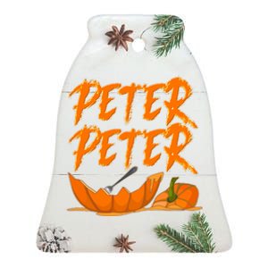 Peter Peter Pumpkin Eater- Pumpkin Face Ceramic Bell Ornament