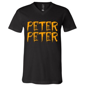 Peter Peter Pumpkin Eater Couples Halloween Costume V-Neck T-Shirt