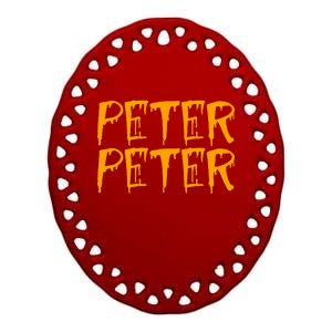 Peter Peter Pumpkin Eater Couples Halloween Costume Ceramic Oval Ornament