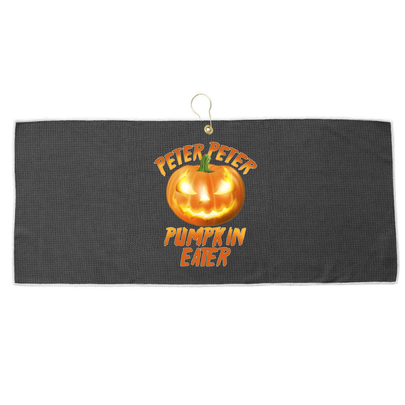 Peter Peter Pumpkin Eater Jack-o-lantern Large Microfiber Waffle Golf Towel
