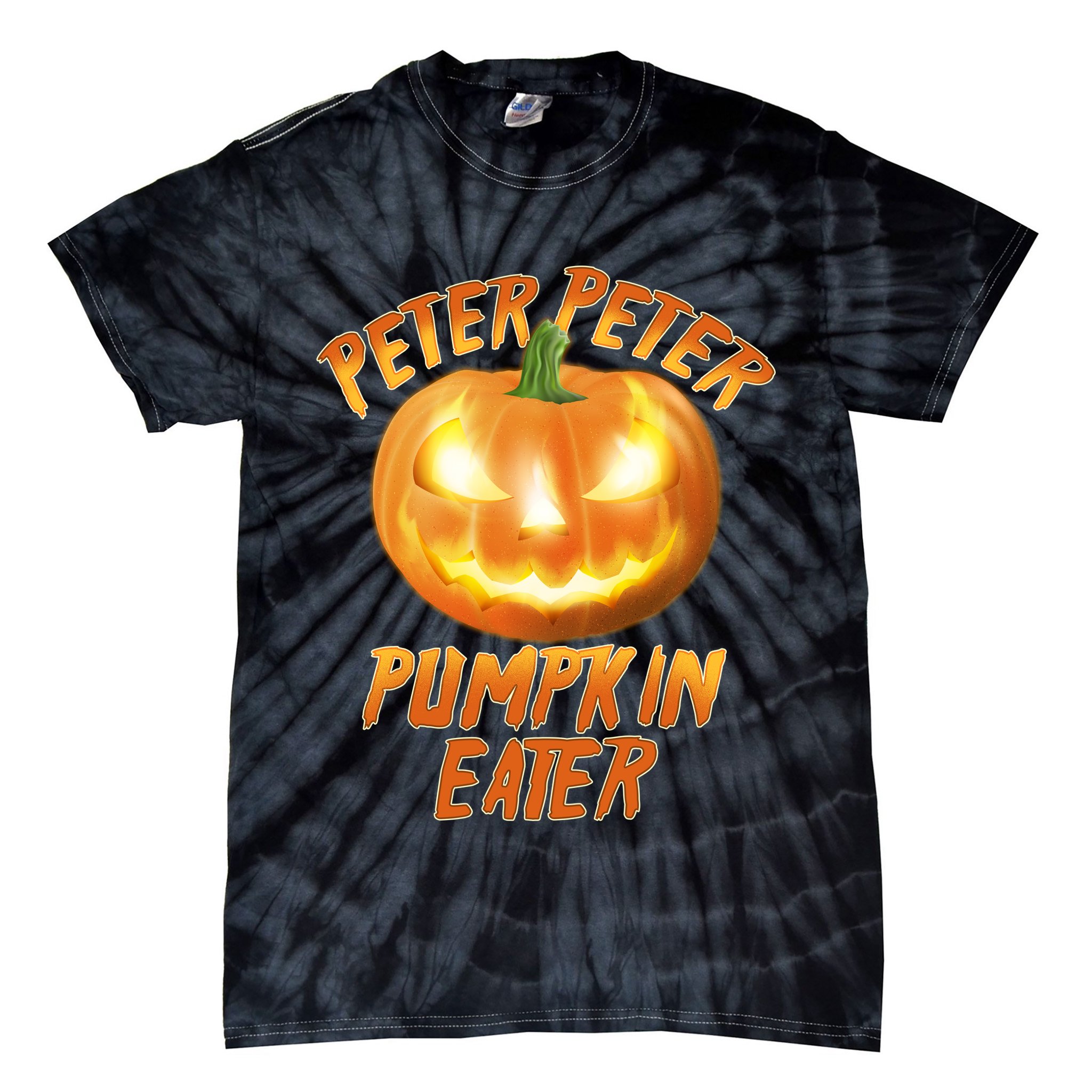 Peter Peter Pumpkin Eater Jack-o-lantern Tie-Dye T-Shirt