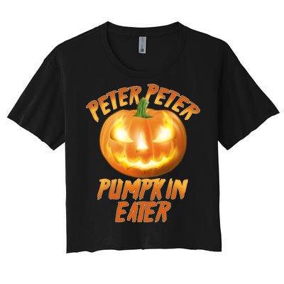 Peter Peter Pumpkin Eater Jack-o-lantern Women's Crop Top Tee