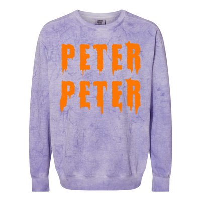 Peter Peter Spooky Halloween Funny Colorblast Crewneck Sweatshirt