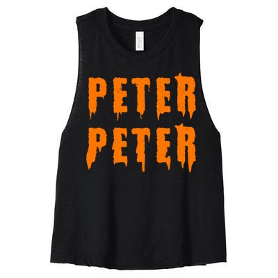 Peter Peter Spooky Halloween Funny Women's Racerback Cropped Tank