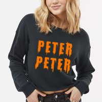 Peter Peter Spooky Halloween Funny Cropped Pullover Crew