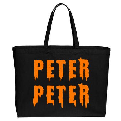 Peter Peter Spooky Halloween Funny Cotton Canvas Jumbo Tote