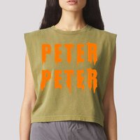 Peter Peter Spooky Halloween Funny Garment-Dyed Women's Muscle Tee