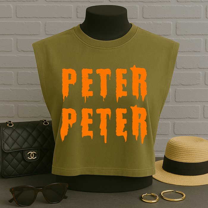 Peter Peter Spooky Halloween Funny Garment-Dyed Women's Muscle Tee