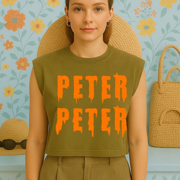 Peter Peter Spooky Halloween Funny Garment-Dyed Women's Muscle Tee