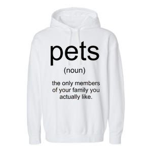 Pets Noun Members Of The Family You Like Garment-Dyed Fleece Hoodie