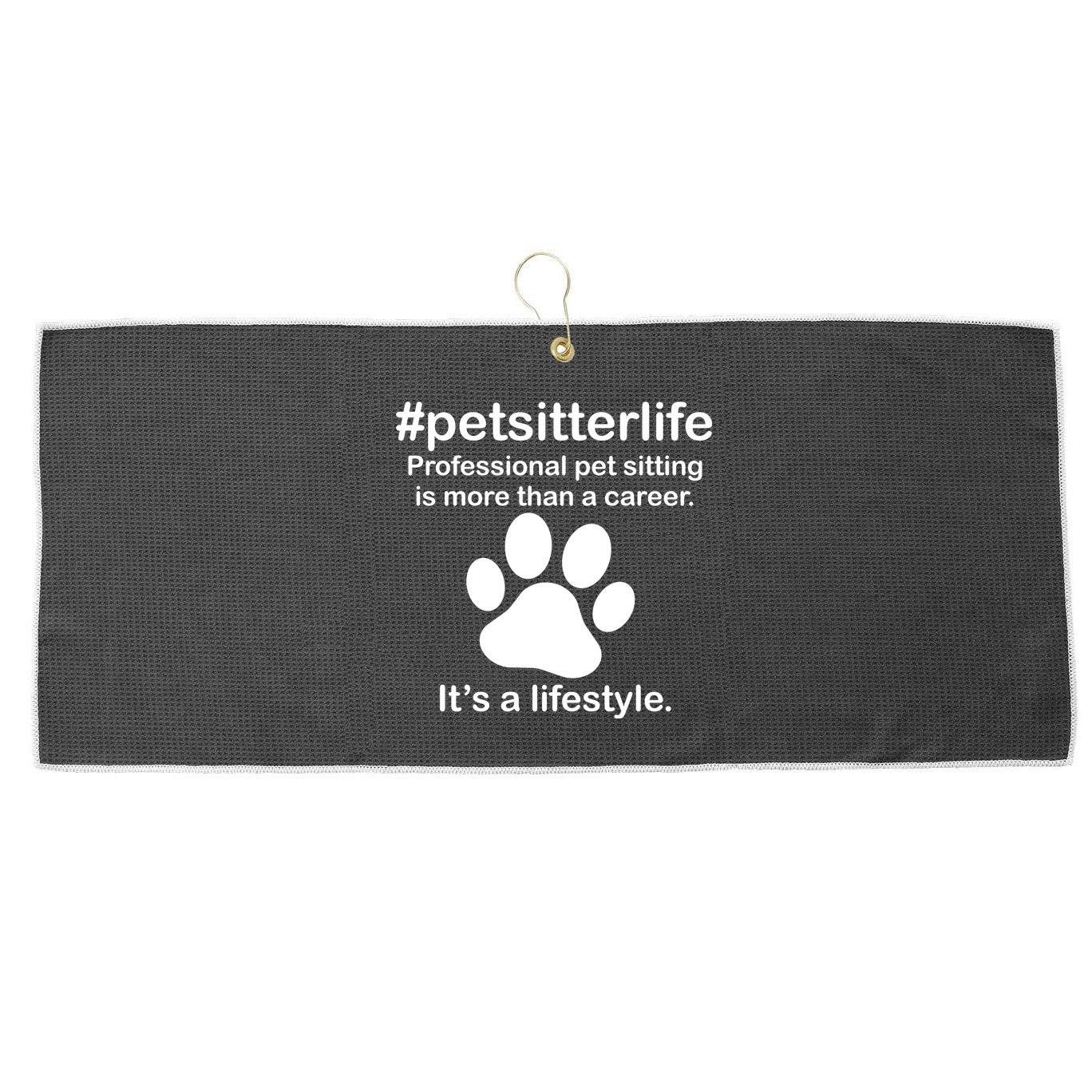 #petsitterlife Professional Pet Sitting Lifestyle Large Microfiber Waffle Golf Towel