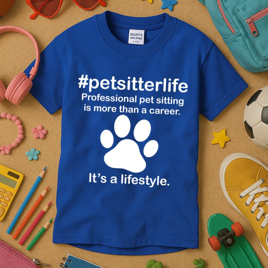 #petsitterlife Professional Pet Sitting Lifestyle Kids T-Shirt