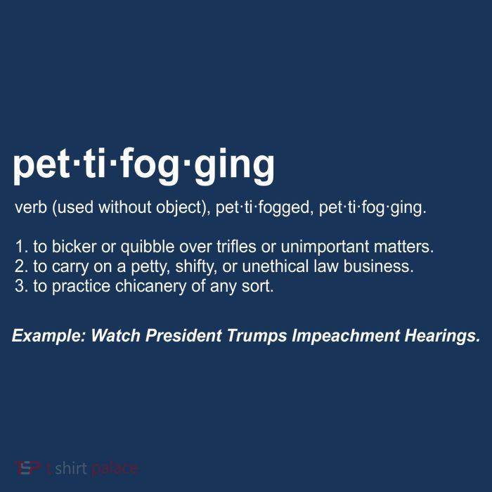 Pettifogging Impeachment Hearings  Drawstring Bag