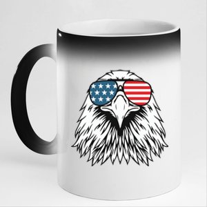 Patriotic Eagle USA Flag 4th Of July 11oz Black Color Changing Mug