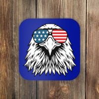 Patriotic Eagle USA Flag 4th Of July Coaster