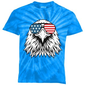 Patriotic Eagle USA Flag 4th Of July Kids Tie-Dye T-Shirt