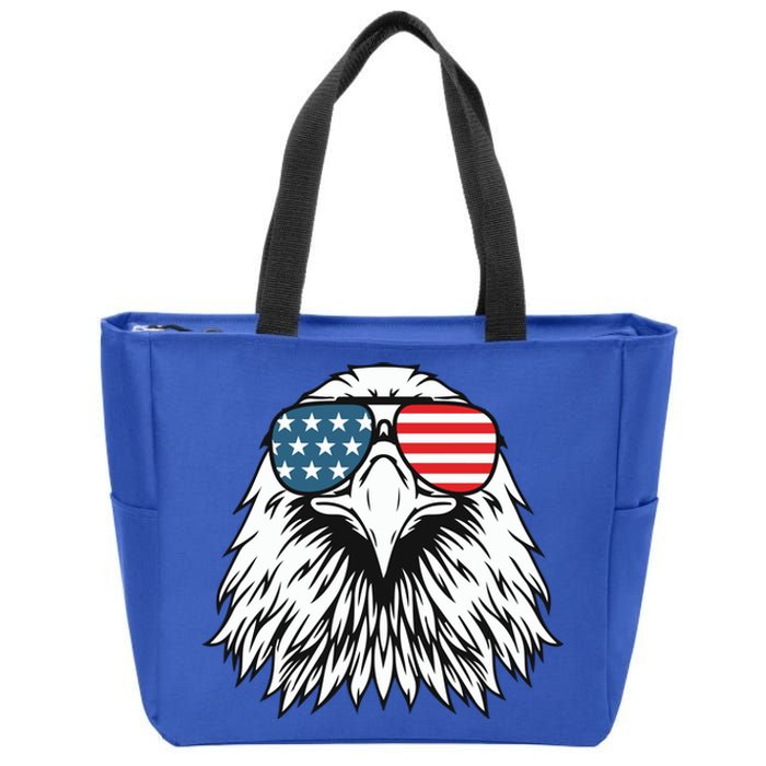 Patriotic Eagle USA Flag 4th Of July Zip Tote Bag