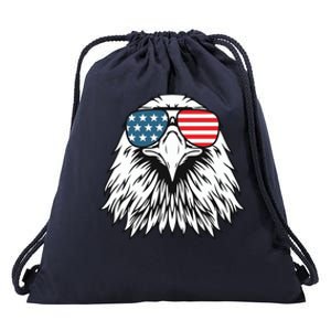 Patriotic Eagle USA Flag 4th Of July Drawstring Bag