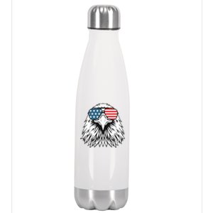 Patriotic Eagle USA Flag 4th Of July Stainless Steel Insulated Water Bottle