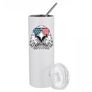 Patriotic Eagle USA Flag 4th Of July Stainless Steel Tumbler