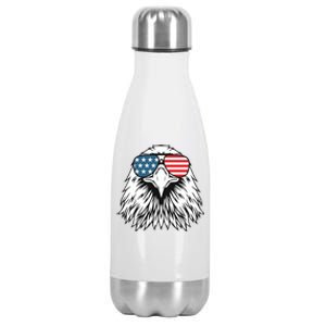 Patriotic Eagle USA Flag 4th Of July Stainless Steel Insulated Water Bottle