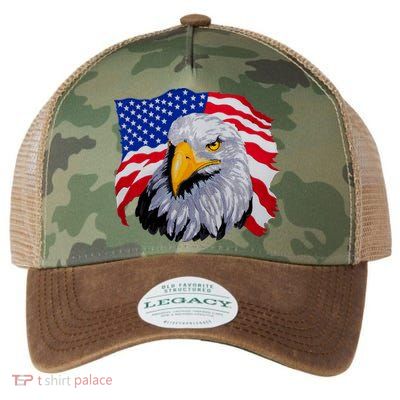 Patriotic Eagle USA American Flag Legacy Tie Dye Trucker Hat