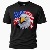 Patriotic Eagle USA American Flag Cooling Performance Crew T-Shirt
