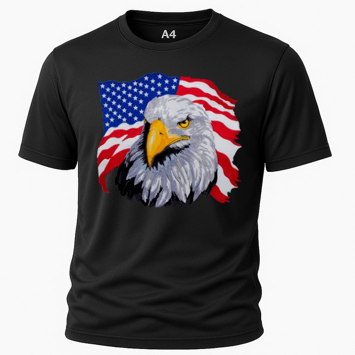 Patriotic Eagle USA American Flag Cooling Performance Crew T-Shirt