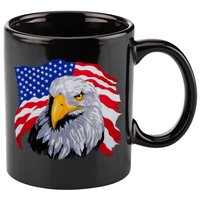 Patriotic Eagle USA American Flag 11oz C Handle Ceramic Mug