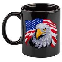 Patriotic Eagle USA American Flag 11oz C Handle Ceramic Mug