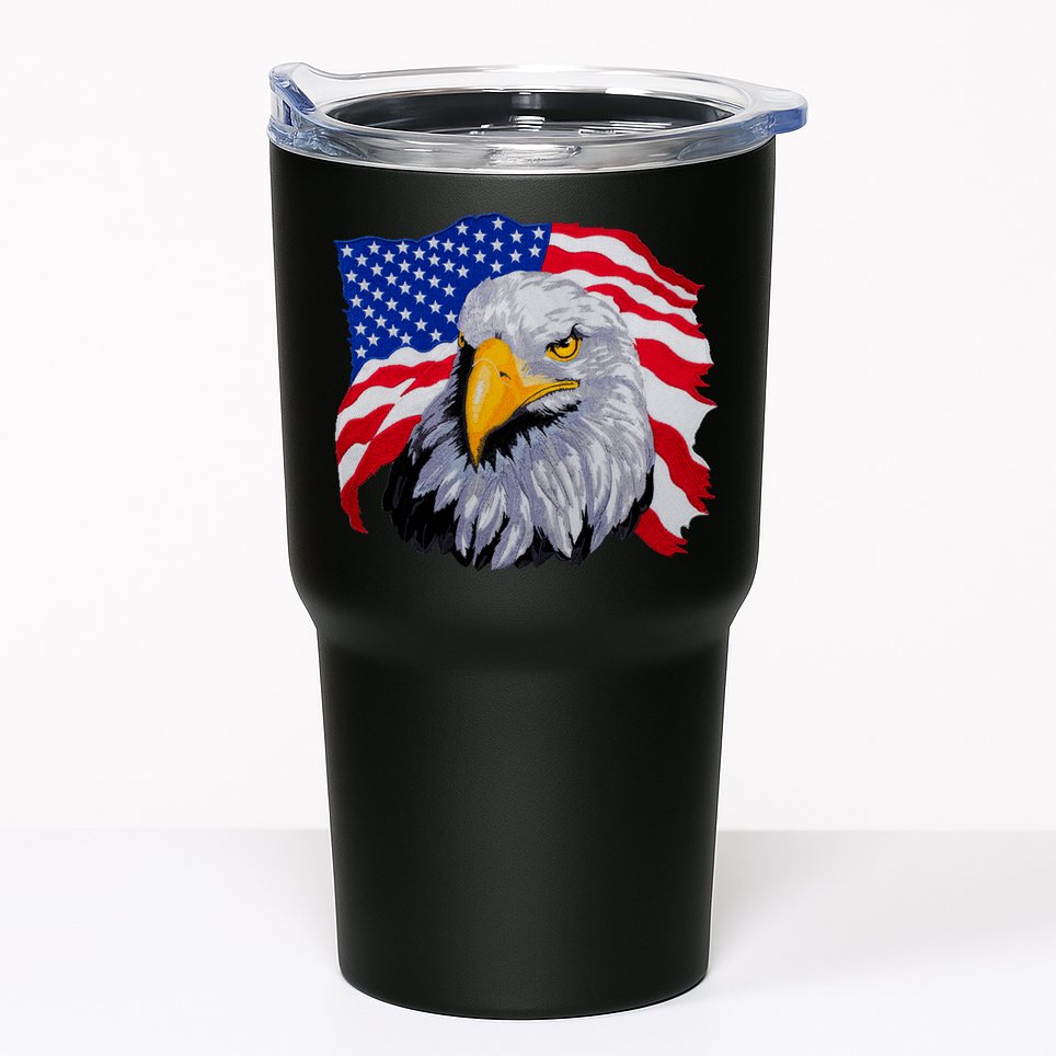 Patriotic Eagle USA American Flag Tumbler