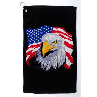 Patriotic Eagle USA American Flag Golf Towel