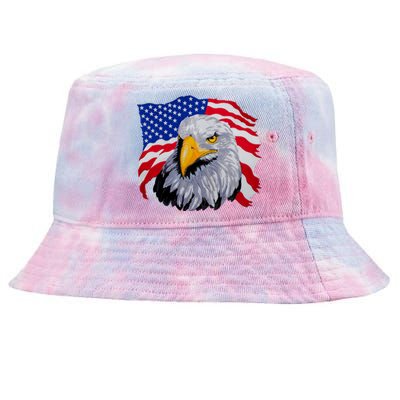 Patriotic Eagle USA American Flag Tie-Dyed Bucket Hat