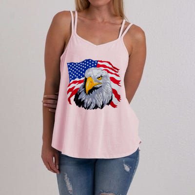 Patriotic Eagle USA American Flag Women's Strappy Tank