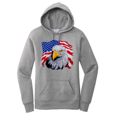 Patriotic Eagle USA American Flag Women's Pullover Hoodie