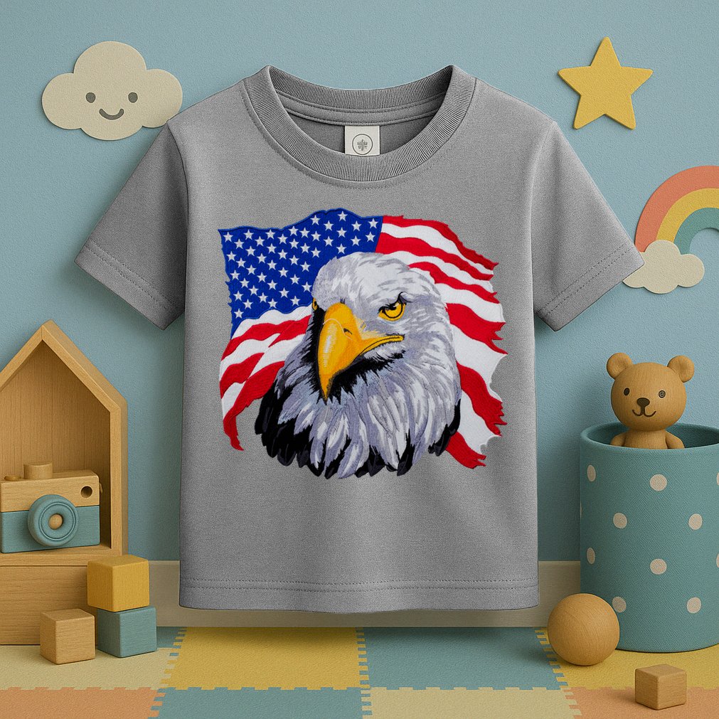 Patriotic Eagle USA American Flag Toddler T-Shirt