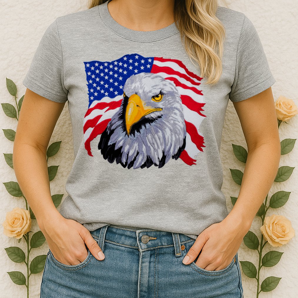 Patriotic Eagle USA American Flag Womens T-Shirt