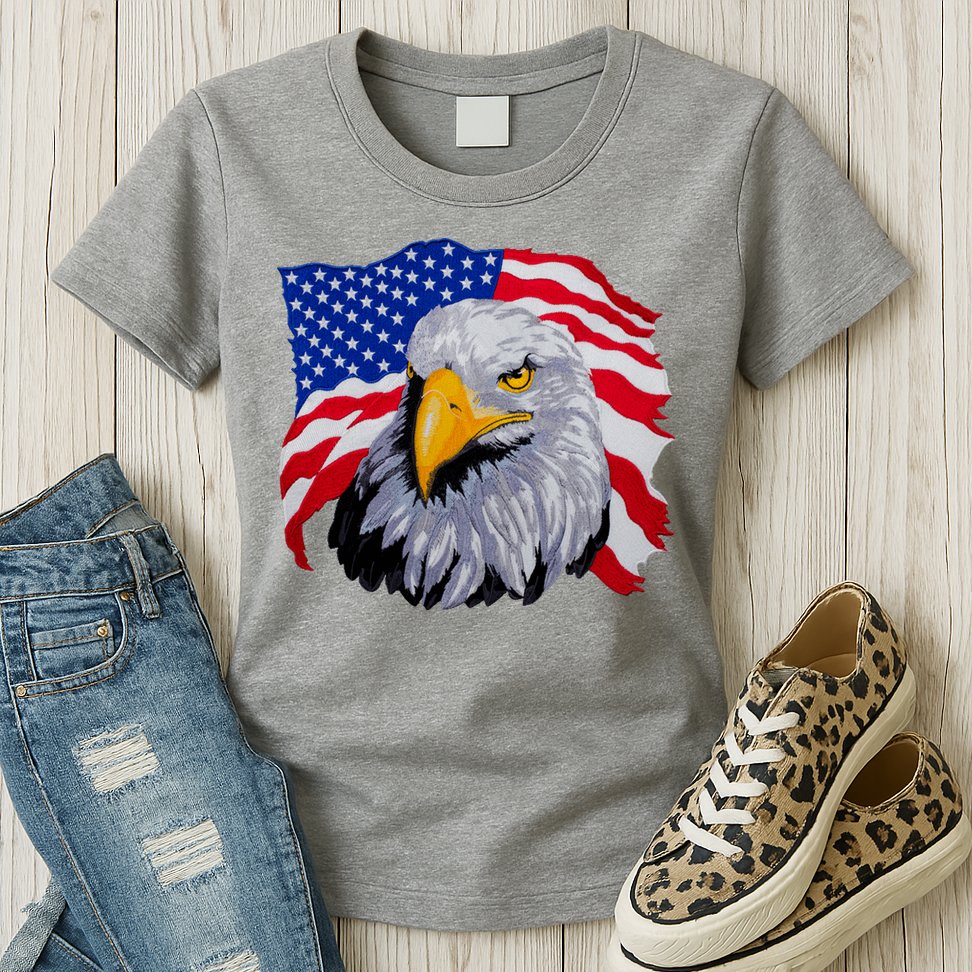 Patriotic Eagle USA American Flag Womens T-Shirt