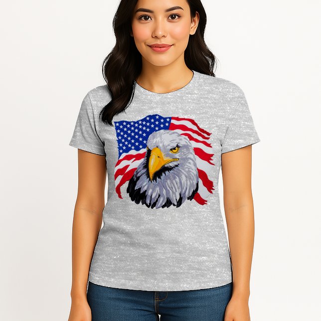 Patriotic Eagle USA American Flag Womens T-Shirt