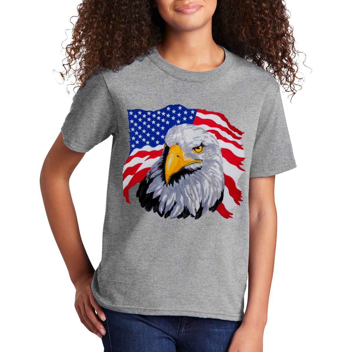 Patriotic Eagle USA American Flag Kids T-Shirt