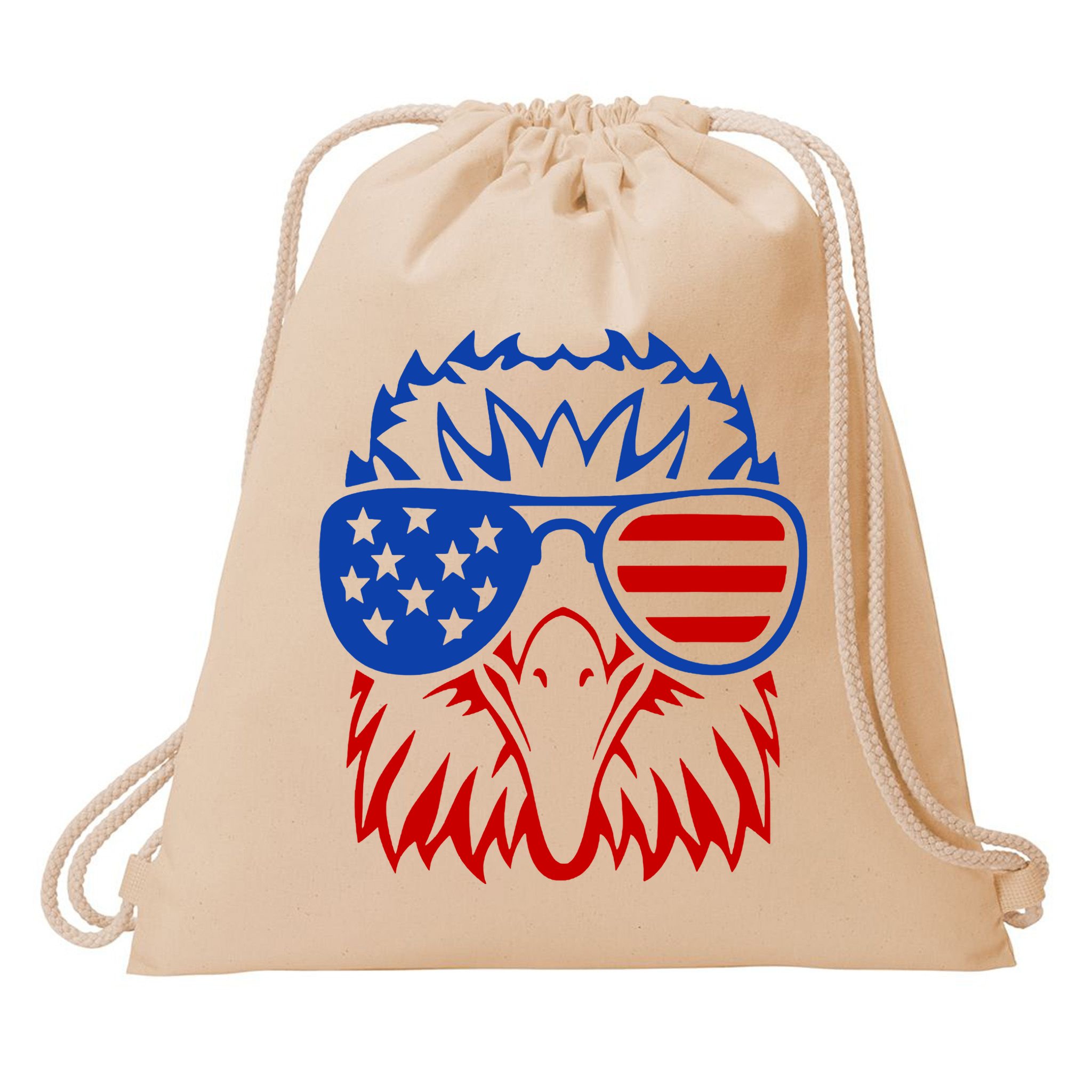 Patriotic Eagle USA American Flag Drawstring Bag