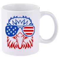Patriotic Eagle USA American Flag 11oz C Handle Ceramic Mug