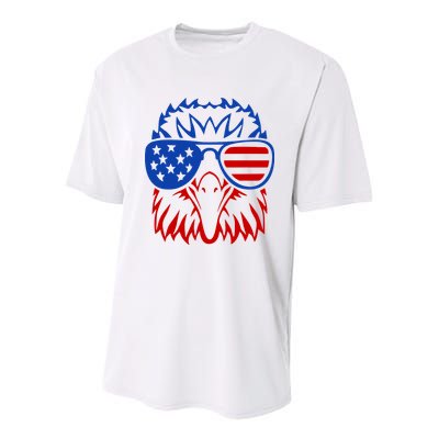 Patriotic Eagle USA American Flag Youth Performance Sprint T-Shirt