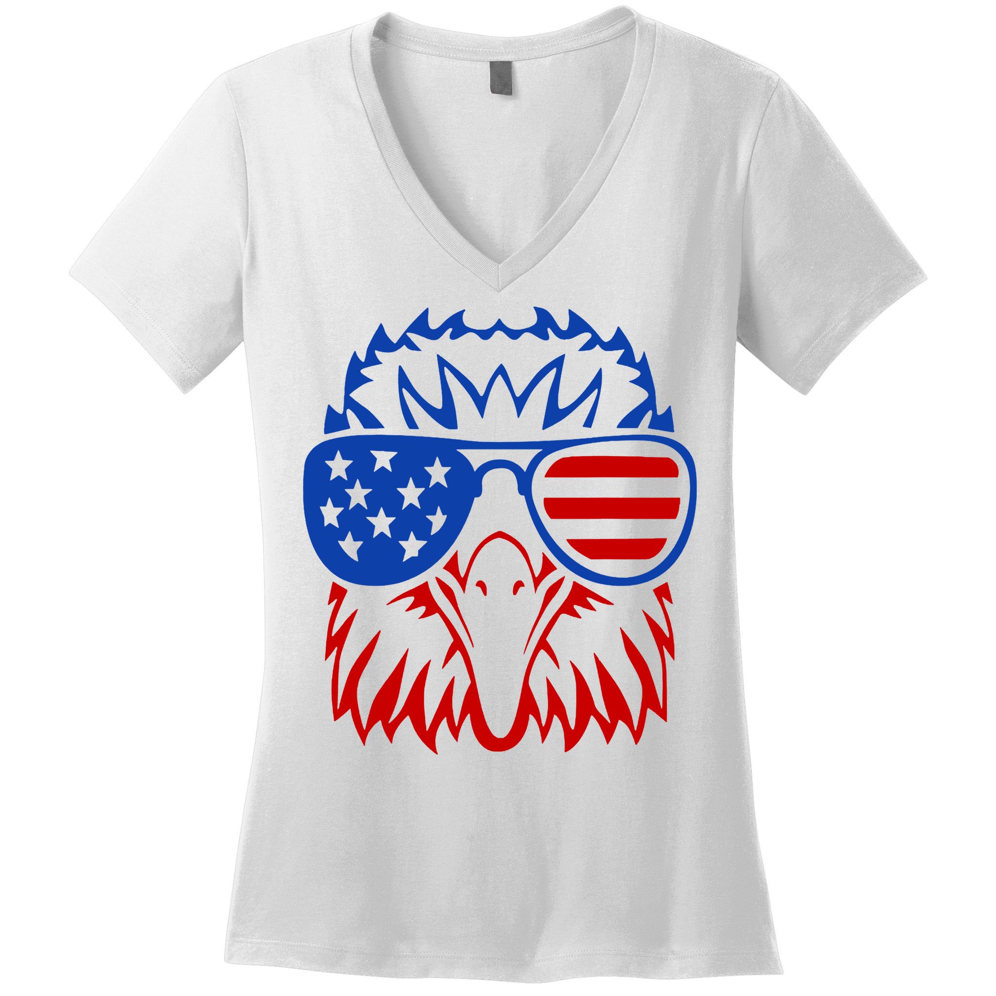 Patriotic Eagle USA American Flag Women's V-Neck T-Shirt