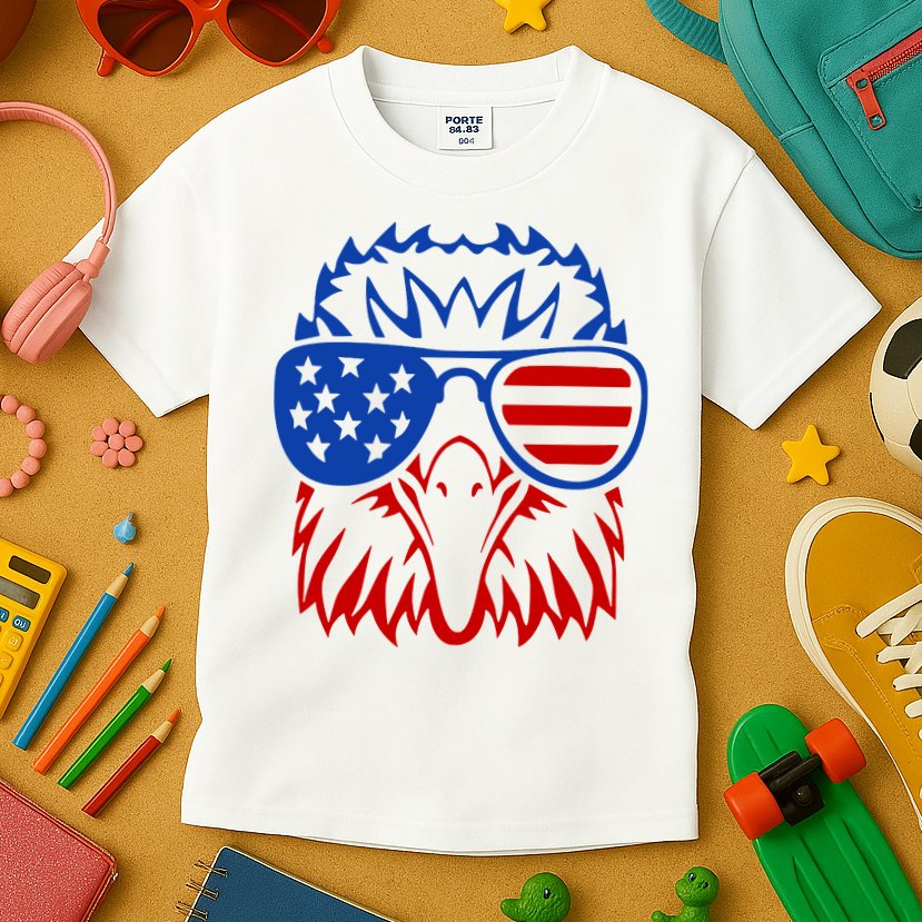 Patriotic Eagle USA American Flag Kids T-Shirt